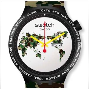 BAPE x Swatch Big Bold BAPE The World watch, NEVER WORN